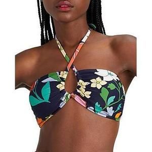 kate spade new york Women's Floral-Print Bandeau Bikini Top Swimsuit Multiclr L